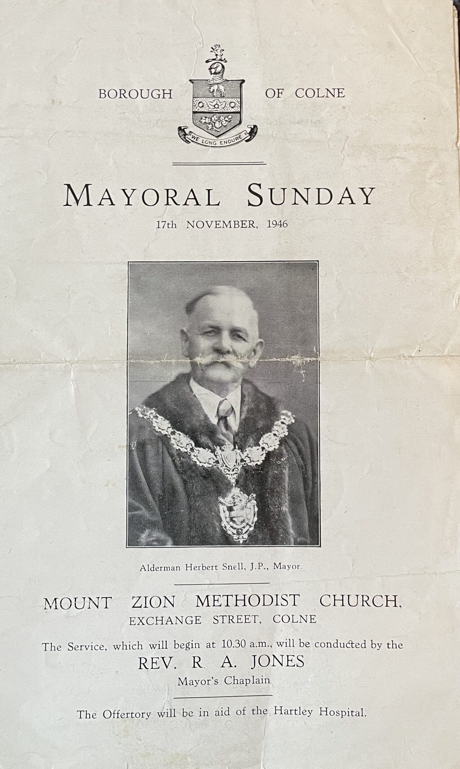 Mayoral Sunday Programme from 1946