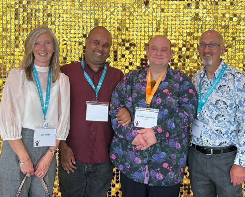 L to R: Julie Wilson (Stepmum), Lewis Burton, Bradley Wilson, Craig Wilson (dad)