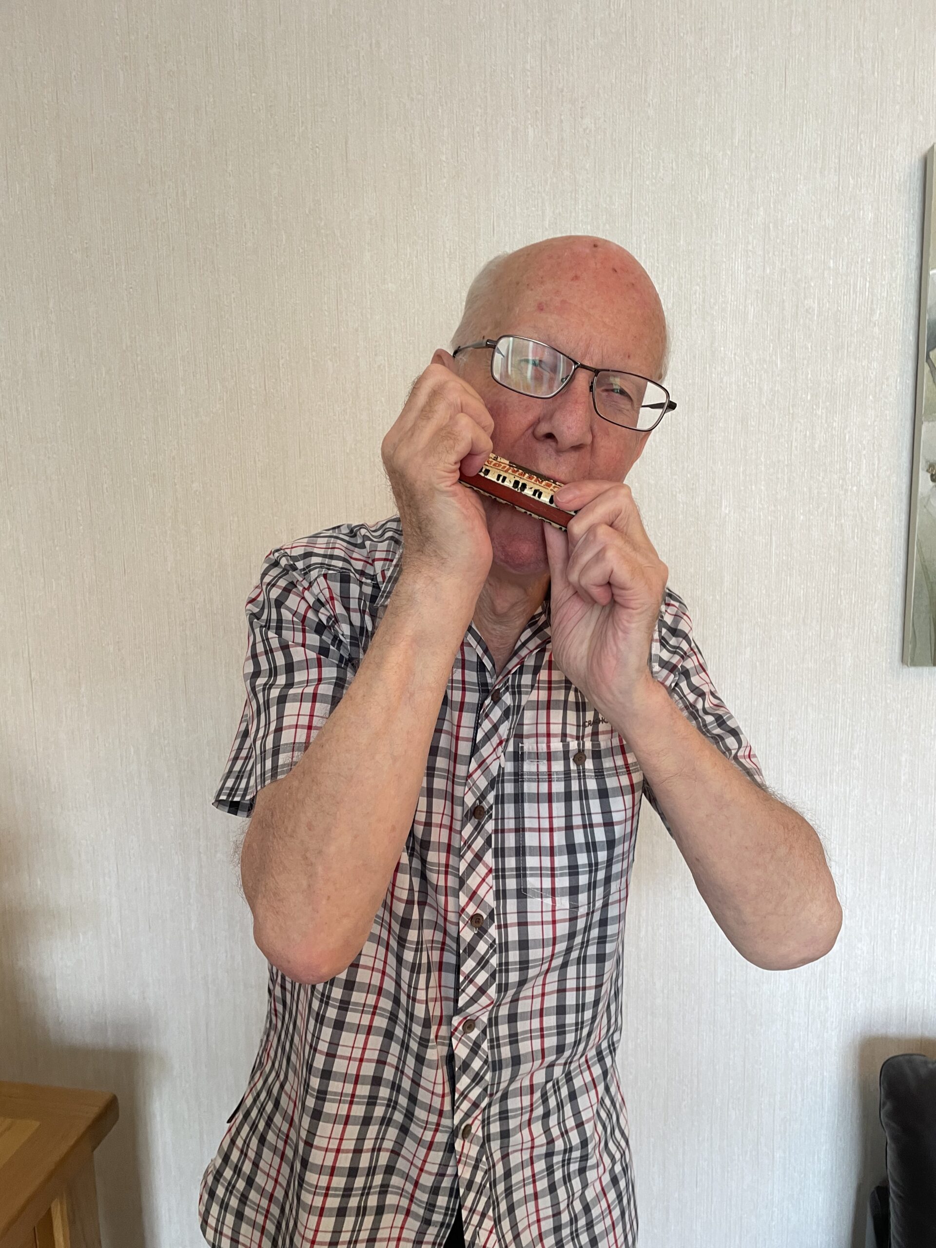 Geoff and the harmonica he played at the campfire.