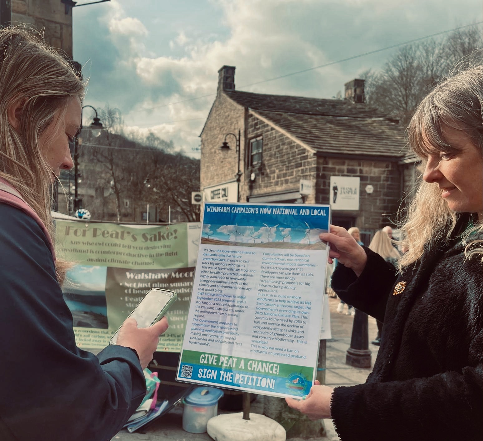 Campaigners from Stop Calderdale Wind Farm in Hebden Bridge