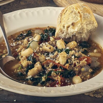 Tuscan Style Sausage & Cannellini Bean Soup