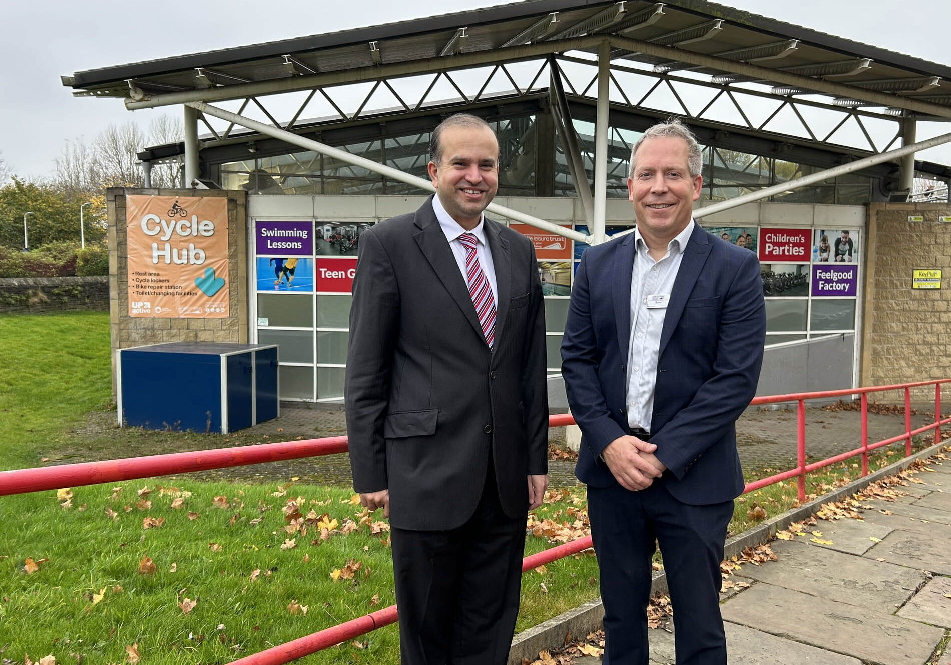 Councillor Asjad Mahmood, Leader of Pendle Borough Council, with Simon Gwynne, Pendle Leisure Trust's new Chief Executive Officer.