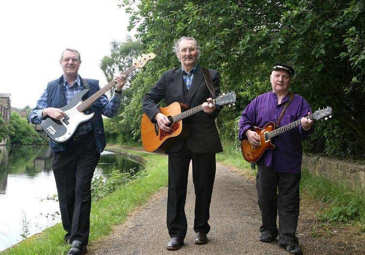 Michael (Centre) with friends Martin Dawson and Gerald Norcross